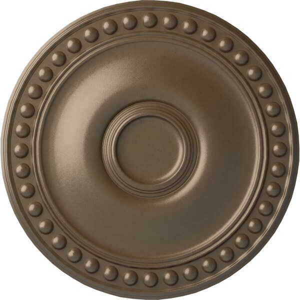 Ekena Millwork Foster Ceiling Medallion (Fits Canopies up to 5 5/8"), Hand-Painted Warm Silver, 19 1/8"OD x 1"P CM19FOWSS - main